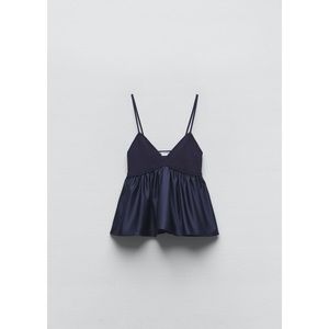 Zara Knitted Peplum Hem Cami Blouse